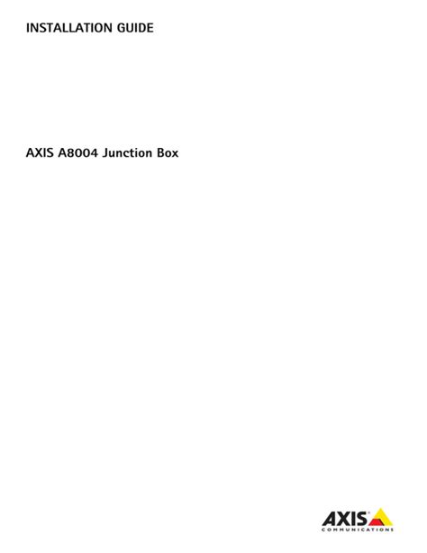 axis a8004 junction box|axis a8004 manual.